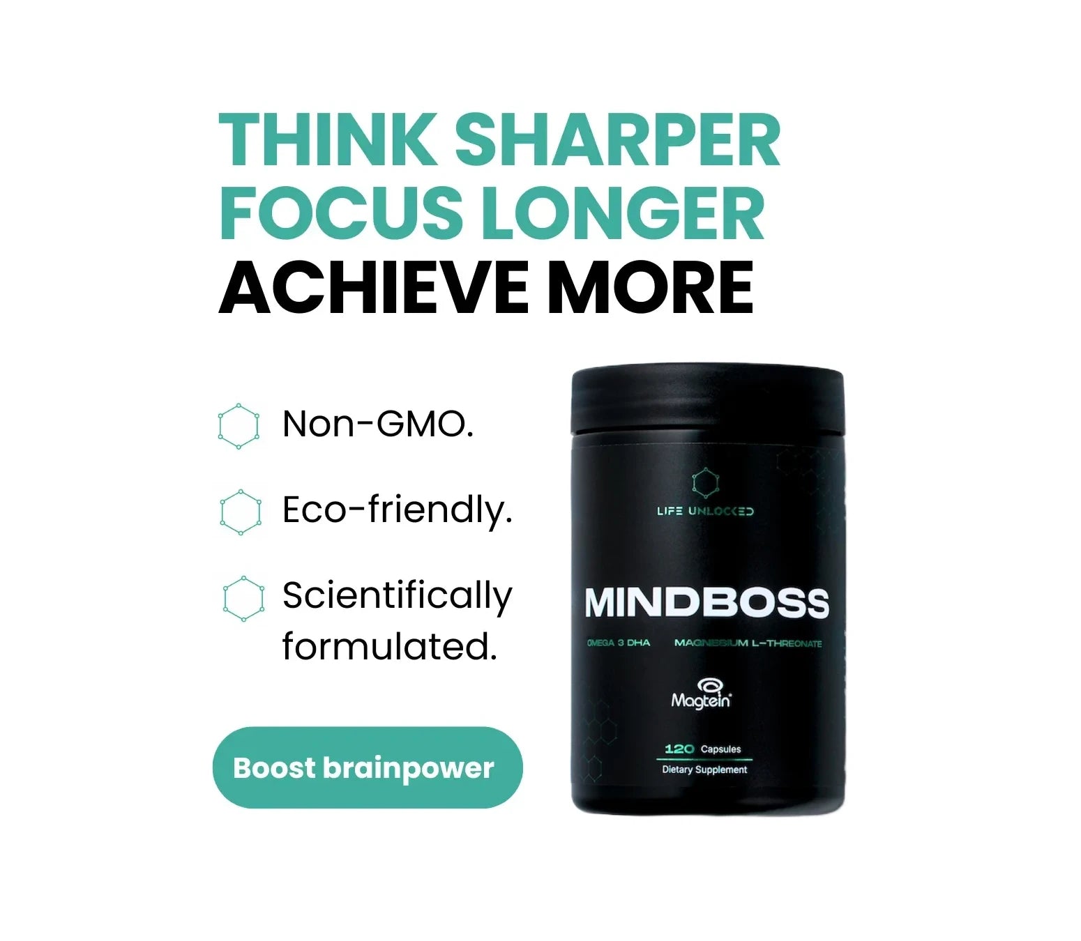 MindBoss Omega 3 DHA & Magtein - LifeUnlocked