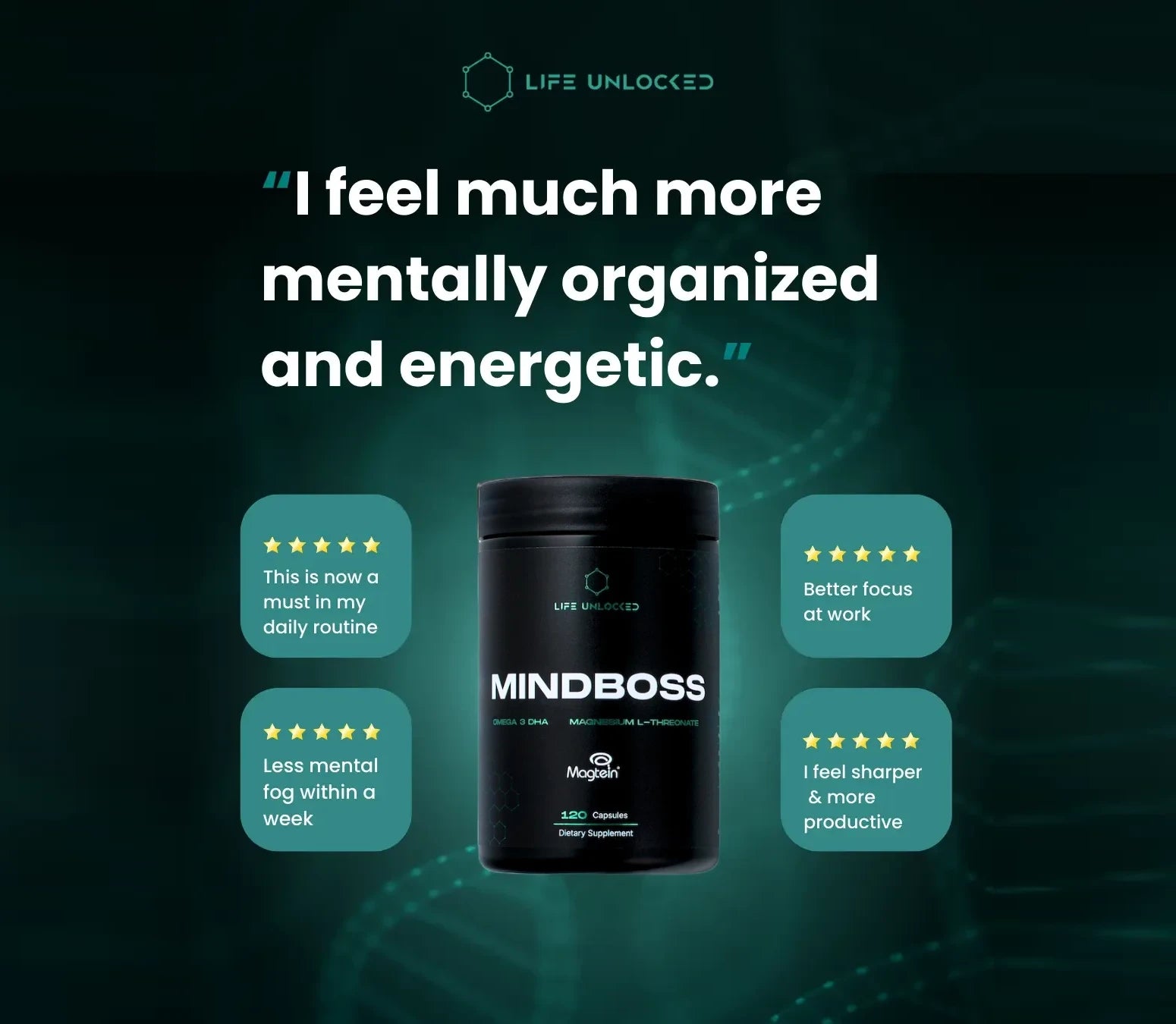 MindBoss Omega 3 DHA & Magtein - LifeUnlocked