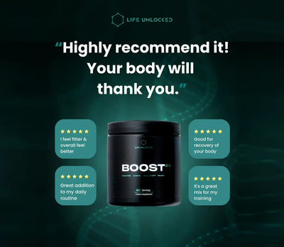 BOOST 2.0 Creatine + Taurin + Lysine + Collagen + B9 - LifeUnlocked